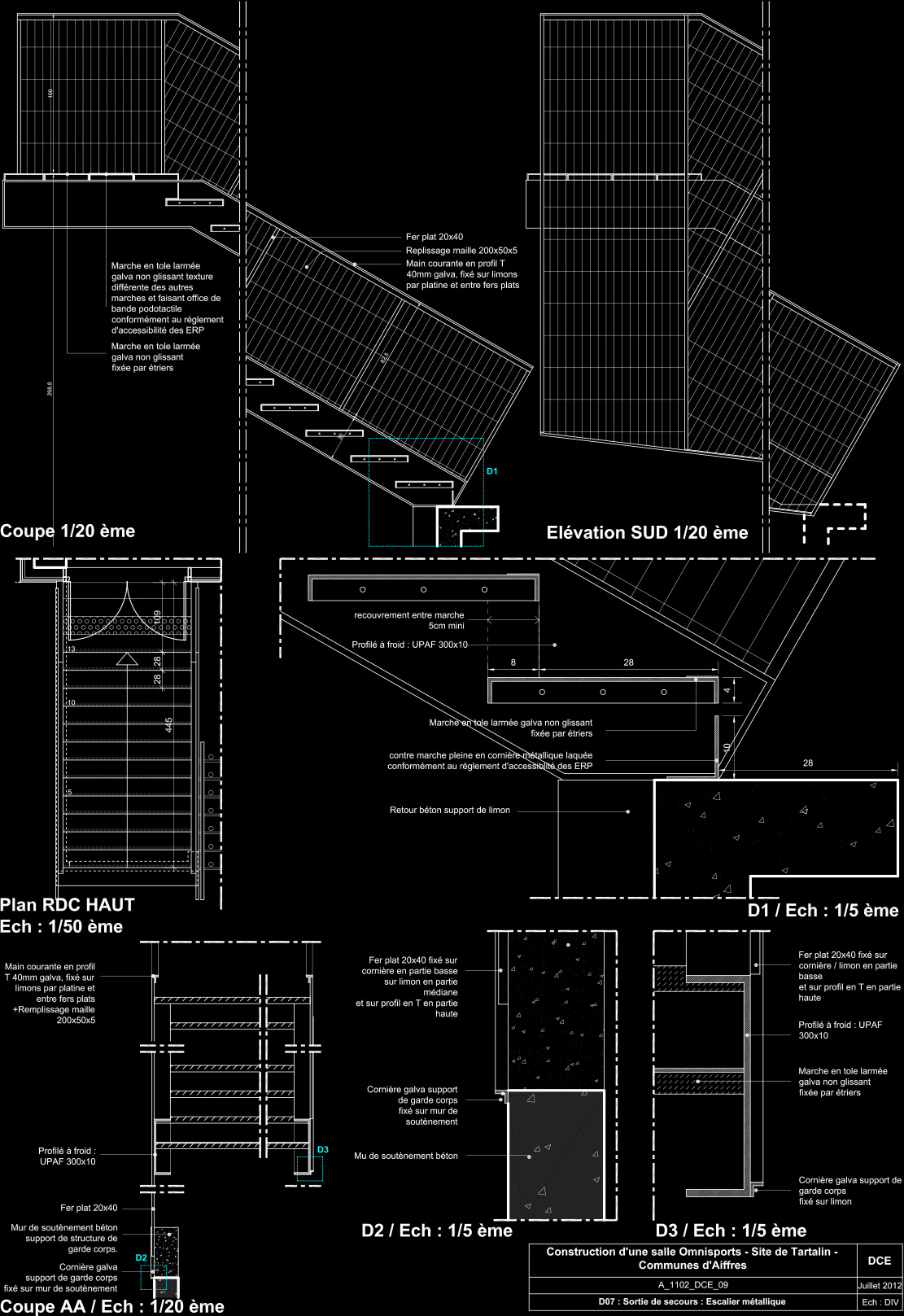 Plans coupes et détails techniques