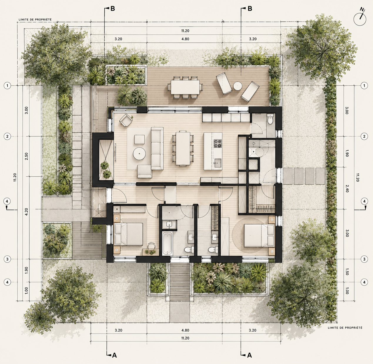 Plan architectural généré pour la mise en page